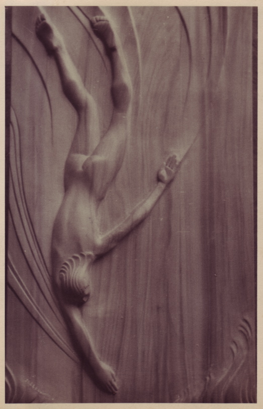 Diving girl, relief, gumwood (1936)