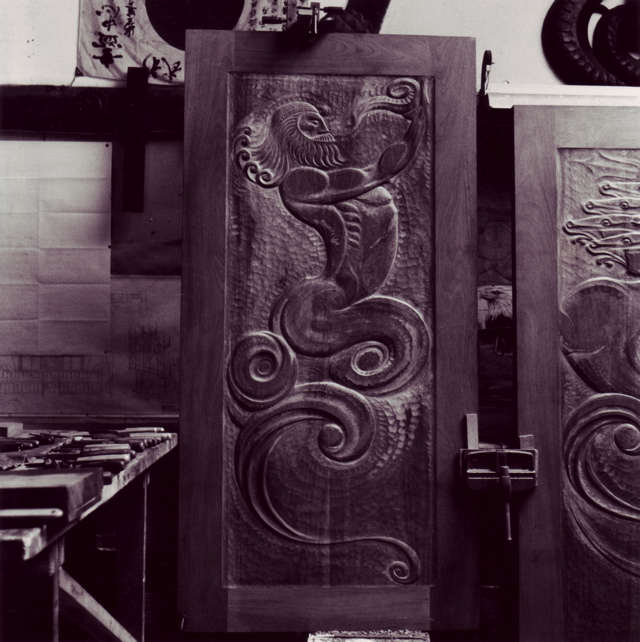 Triton-door, Lyceum & Sawyer Free Library, Gloucester, MA (1976)