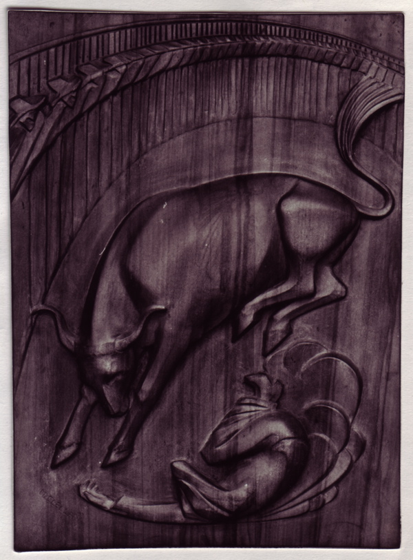 Rodeo, relief, gumwood (1937)